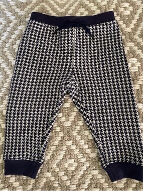 NWT Janie and Jack Navy & Cream Houndstooth Knit Top